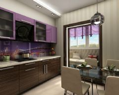 紫色香氛 56平米简约风夫妻小套房简约厨房装修图片