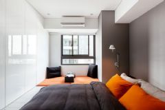 素朴空间简单美 50平米白色精品小公寓现代卧室装修图片