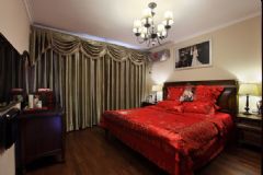140平现代小资住宅 雅致素净的美式风现代卧室装修图片