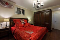 140平现代小资住宅 雅致素净的美式风现代卧室装修图片