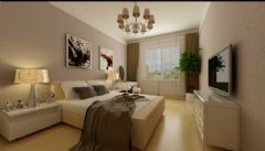 160平简约风格装修 华丽温暖的居家空间简约卧室装修图片