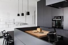 简约时尚黑白灰公寓 搭配永恒的经典简约厨房装修图片