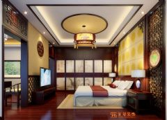 台州张先生别墅设计中式卧室装修图片