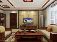 136平新中式精美公寓中式客厅装修图片