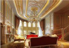 成都尚层装饰别墅装修法式宫廷效果图（三）古典客厅装修图片