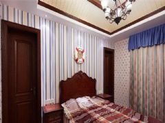 成都尚层装饰别墅装修美式风格案例效果图（一）美式卧室装修图片