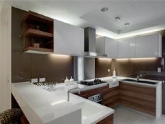 成都尚层装饰别墅装修美式风格案例效果图（三）美式厨房装修图片