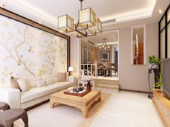 168平中式时尚阳光公寓中式客厅装修图片