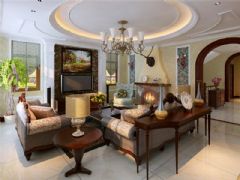 成都尚层装饰别墅装修欧美风格案例效果图（十）美式客厅装修图片