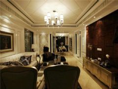 成都尚层装饰别墅装修欧美风格案例效果图（十一）欧式客厅装修图片