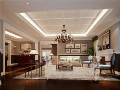 成都尚层装饰别墅装修欧美风格案例效果图（十二）美式客厅装修图片