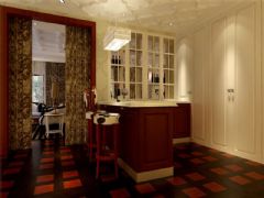 成都尚层装饰别墅装修欧美风格案例效果图（十三）欧式厨房装修图片