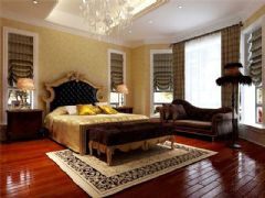 成都尚层装饰别墅装修欧美风格案例效果图（十三）欧式卧室装修图片