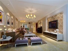 成都尚层装饰别墅装修欧美风格案例效果图（十五）美式客厅装修图片