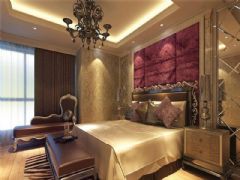 成都尚层装饰别墅装修欧美风格案例效果图（十八）美式卧室装修图片