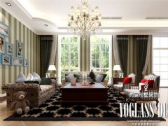 成都尚层装饰别墅装修欧美风格案例效果图（十九）美式客厅装修图片