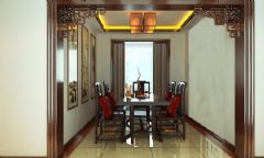 155平新中式温馨美宅中式餐厅装修图片