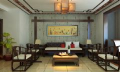 155平新中式温馨美宅中式客厅装修图片