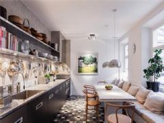 成都尚层装饰别墅装修北欧风格效果图（一）欧式厨房装修图片