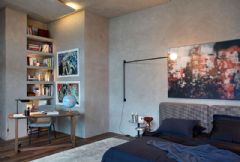 现代工业风复式公寓现代卧室装修图片