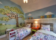 美丽的手绘儿童房装饰图卧室装修图片