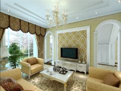 成都尚层装饰别墅装修欧式风格效果图（十）欧式客厅装修图片
