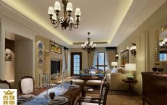 长沙传奇装饰之“蔚蓝海岸”美式客厅装修图片