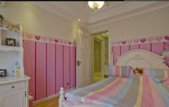 粉色系温馨舒适儿童房现代儿童房装修图片