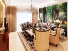 成都尚层装饰别墅装修西式古典风格案例效果图（一）古典客厅装修图片