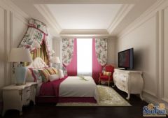 武汉尚层装饰保利十二橡树庄园中式风格方案展示中式卧室装修图片