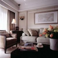 168平美式古典四居温馨家美式客厅装修图片