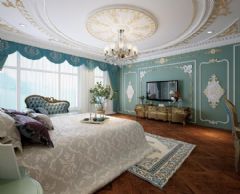 碧桂园生态城法式风格方案展示混搭卧室装修图片