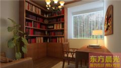 别墅装修设计案例——东方晨光中式书房装修图片