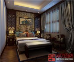 北京古韵古香中式别墅设计中式卧室装修图片