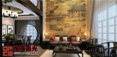 传统中式别墅设计效果图400平中式客厅装修图片