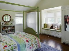 最新创意榻榻米式飘窗设计现代卧室装修图片