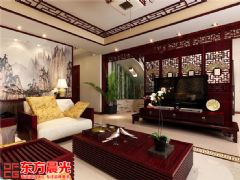 中式风格别墅室内装修效果图中式客厅装修图片