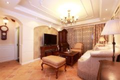 83平中式风格温馨雅居中式客厅装修图片