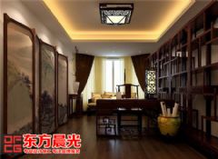 中式风格北京别墅装修设计朴实芳华中式书房装修图片