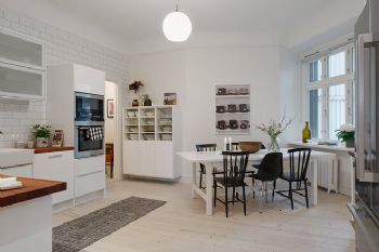 120平北欧风格温馨公寓欧式餐厅装修图片