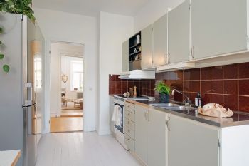90平北欧清新美居欧式风格厨房装修图片