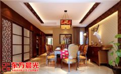 别墅中式装修设计显柔和古典美中式餐厅装修图片