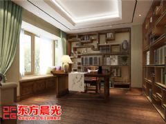 新中式风格联排别墅装修效果图中式风格书房装修图片