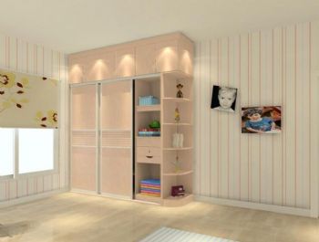 巧妙布局孩子卧室衣柜现代儿童房装修图片