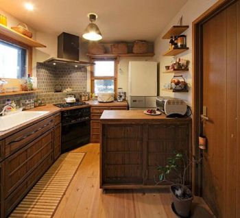 日式厨房温馨设计混搭厨房装修图片