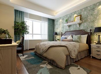 140平美式精品公寓美式卧室装修图片