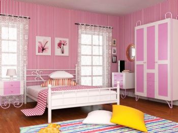 粉色搭配设计让家人温暖整个冬季现代儿童房装修图片