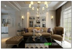 华强城美加印象三室一厅128平欧式风格装修效果图欧式客厅装修图片