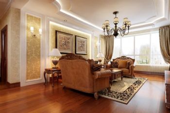120平美式风格装修案例美式客厅装修图片