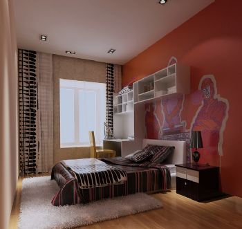 95平二居现代风格现代卧室装修图片